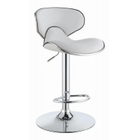 Coaster Furniture 120389 Upholstered Adjustable Height Bar Stools White and Chrome (Set of 2)